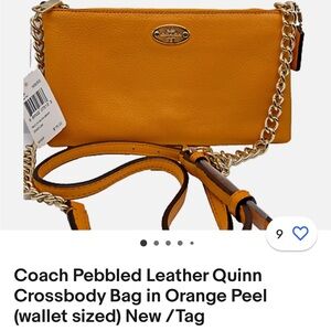 Coach Cross Body Orange Peel Bag